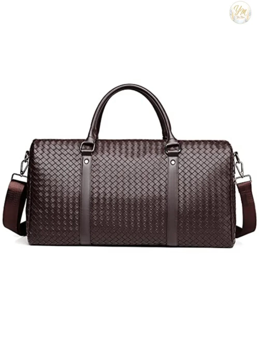 Faux Leather Travel Duffle Bag for Men, Carry On Weekender Overnight Bag